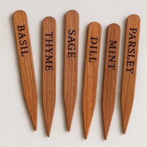 Elegant Wooden Plant Stakes for Herb Garden Identification