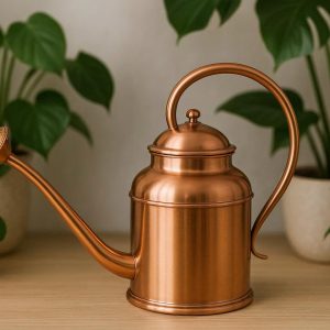 Elegant Copper Watering Can for Indoor Plants and Home Decor