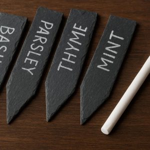Slate Plant Markers with Chalk Pencil for Changeable Labels